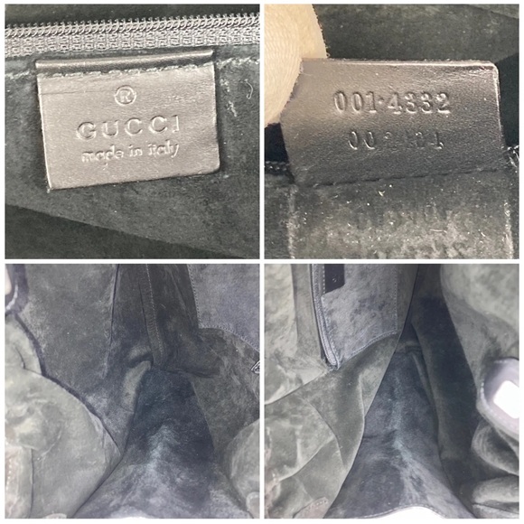 GUCCI Bag Shoulderbag Handbag Suede Black - Picture 8 of 9